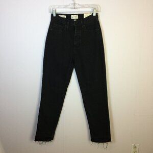 New! Universal Thread Jeans 4R Black High-Rise 90's Slim Button Fly Raw Hem
